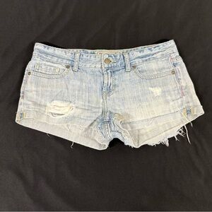 Pink Victoria Secret Women Light Blue Distressed Cut Off Denim Shorts 2